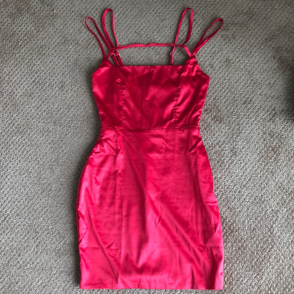 Red satin bodycon